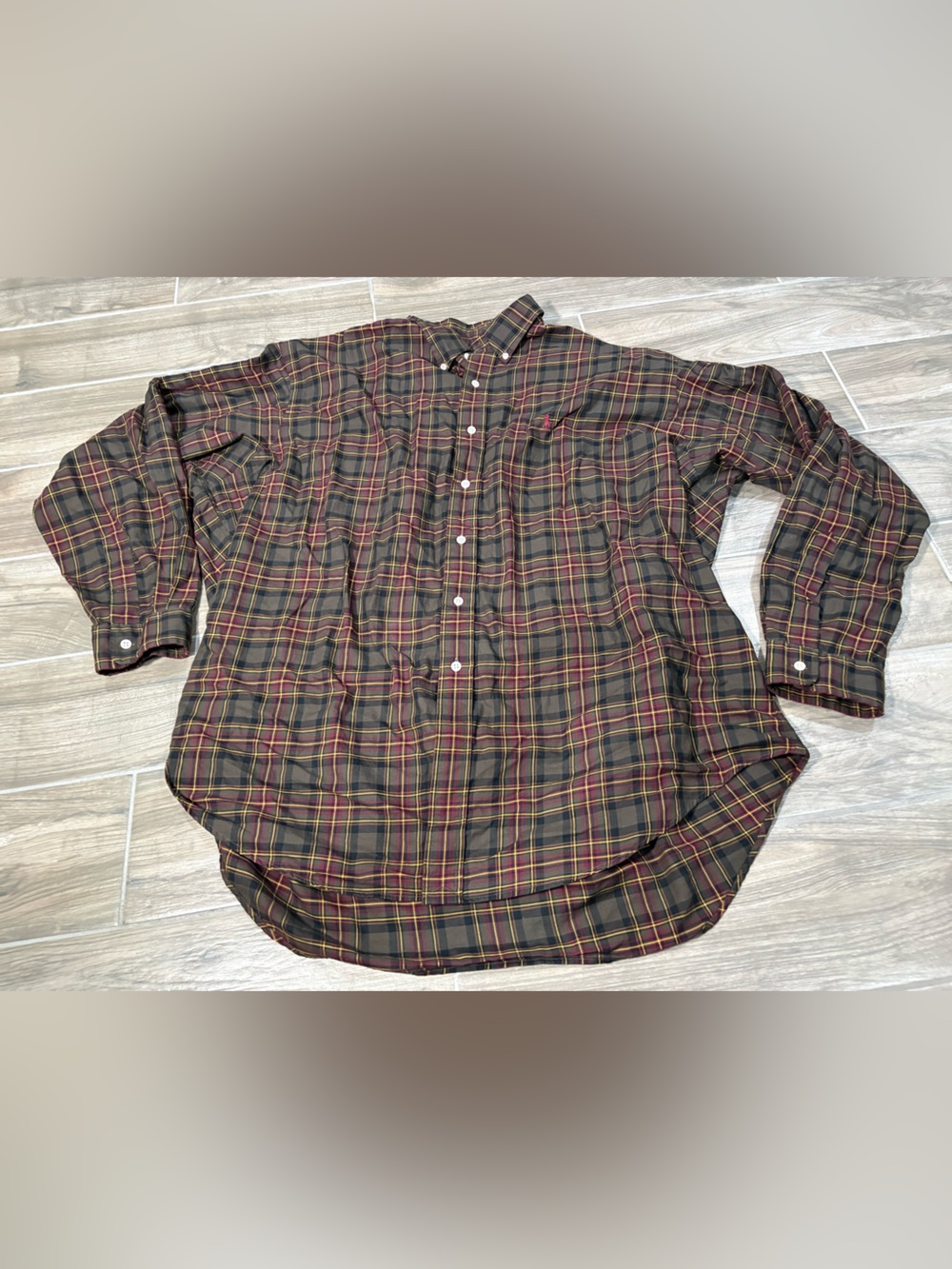 Polo Ralph Lauren Shirt Mens XXL Plaid Blake Flannel Long Sleeve 90s
